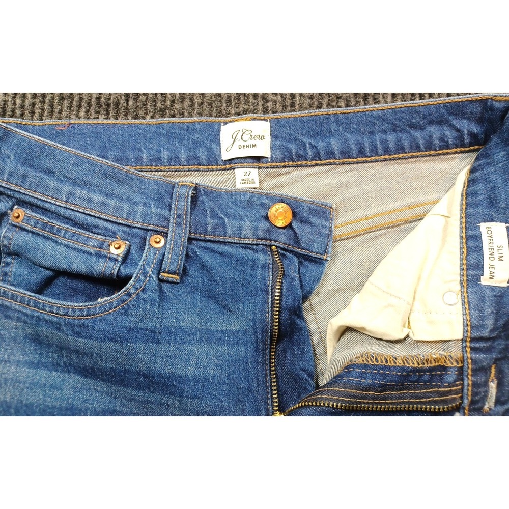 J.CREW Slim Boyfriend Medium Wash Denim Jeans Straight Women's‎ Size 27